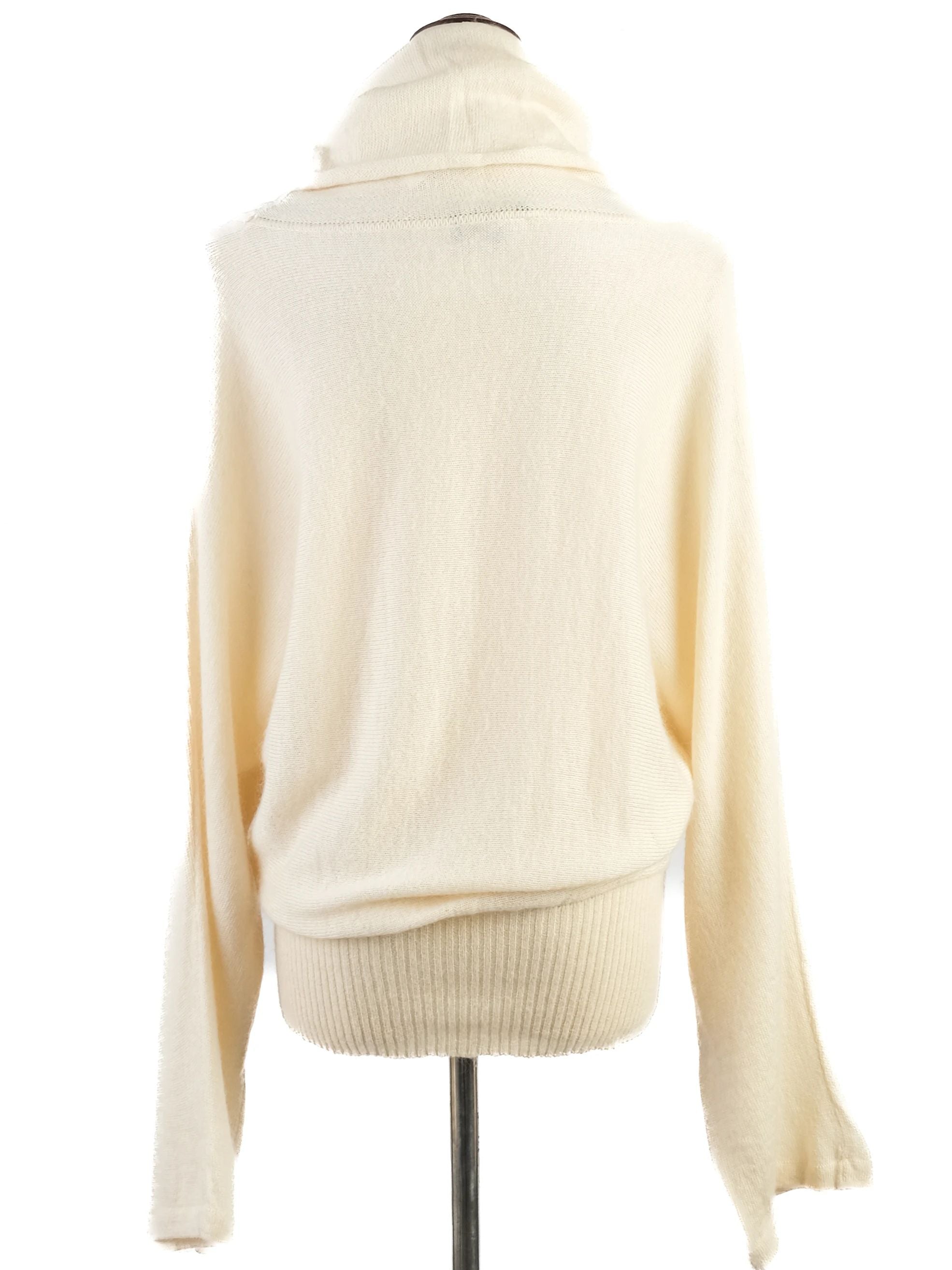 Luisa Spagnoli Excellent White Wool Turtleneck Sweater Size S