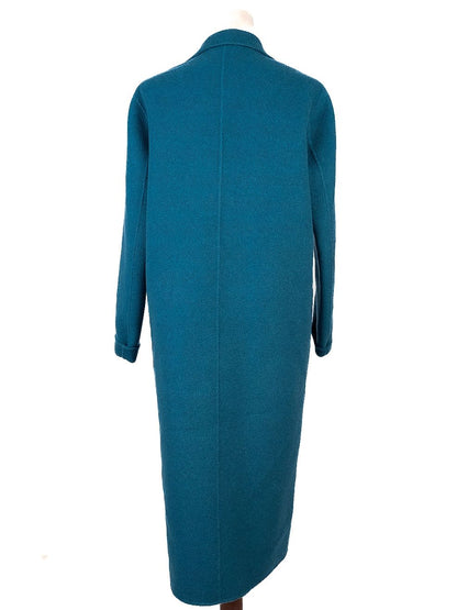 Excellent Sandro Wool Overcoat Blue Teal Size XS