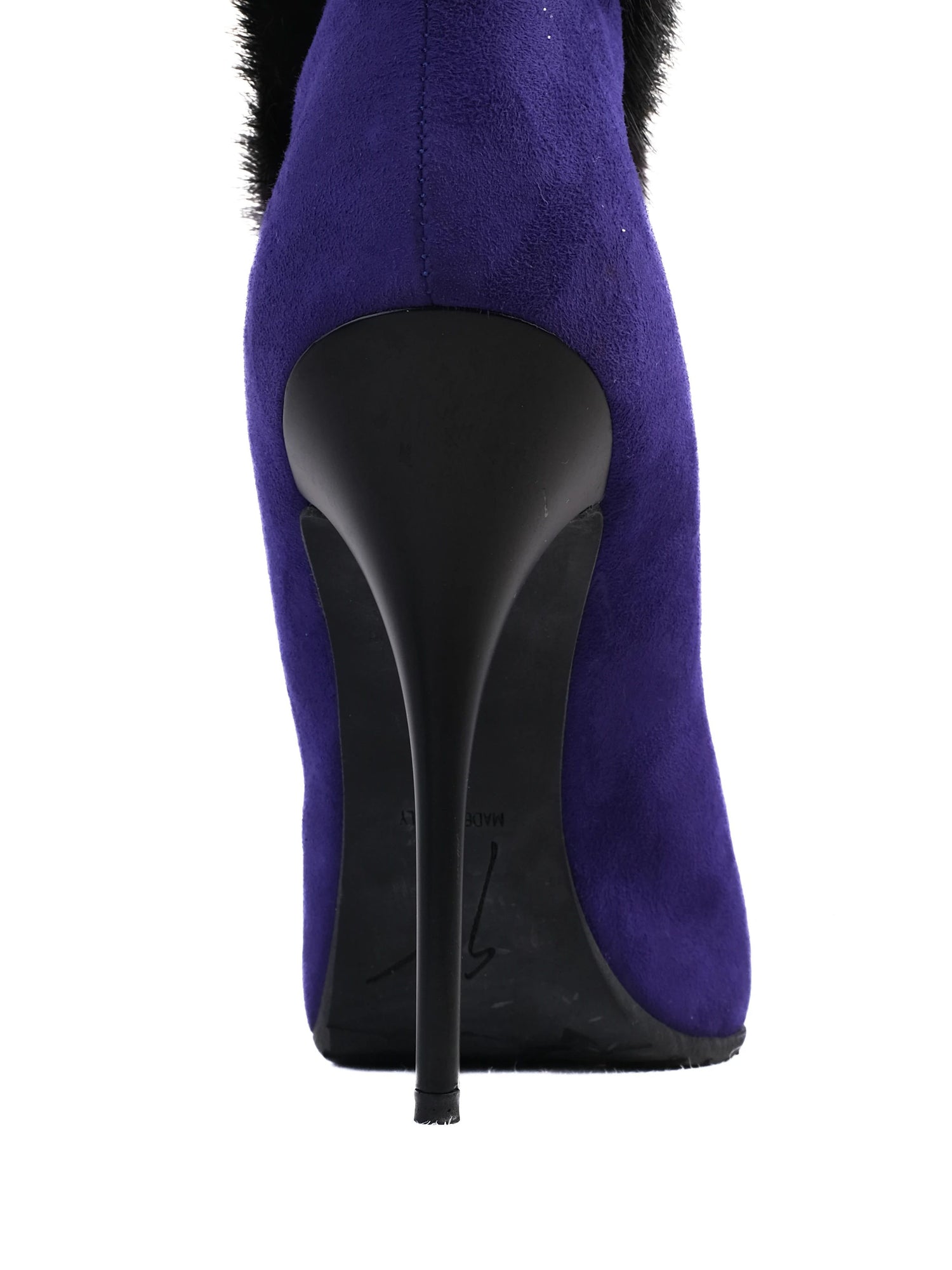 Perfect Giuseppe Zanotti Purple Leather High-Heeled Ankle Boots Size 37.5