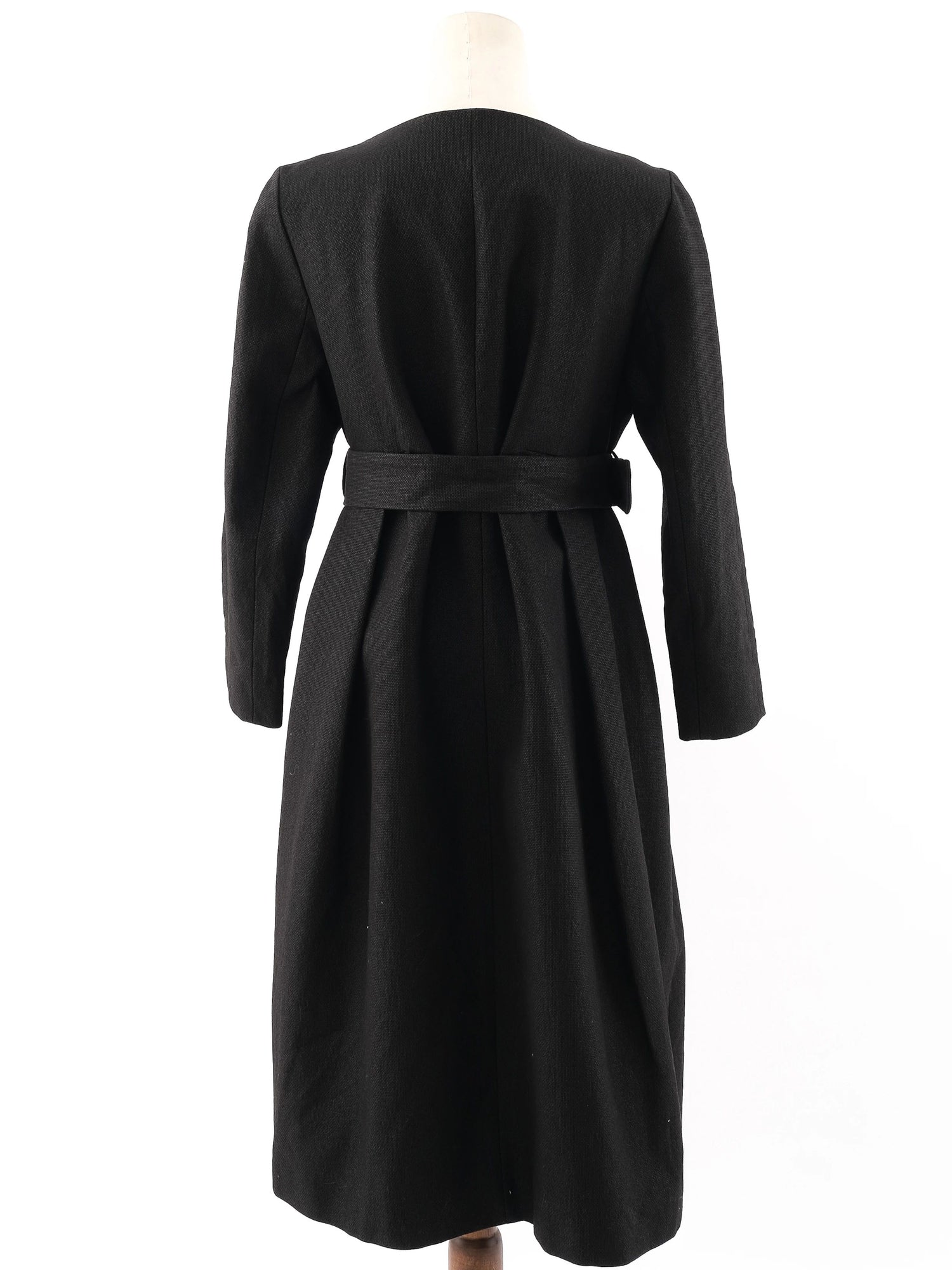 Excellent Kenzo Black Buttoned Coat with Belt Size L