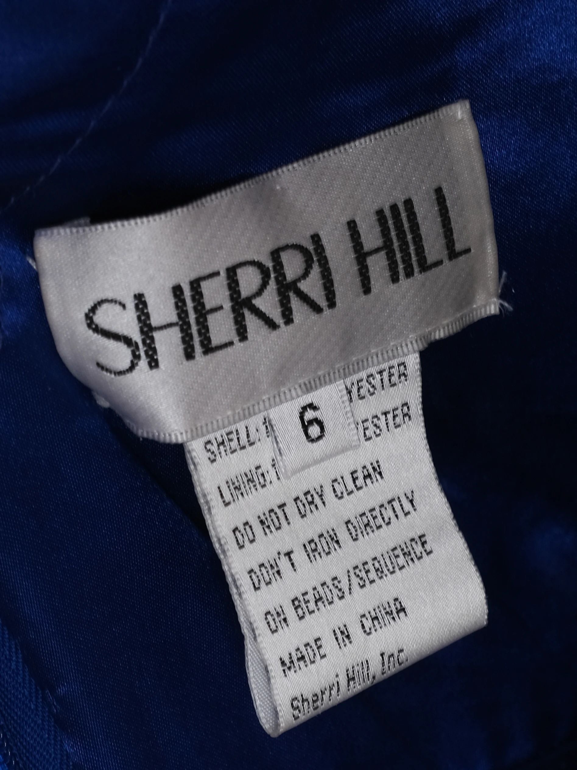 Perfect Sherri Hill Blue Ball Gown Size M with Beaded Bodice