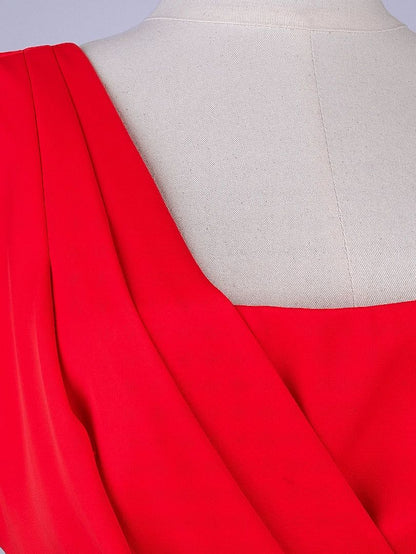 Excellent Marc Jacobs Red One-Shoulder Floor-Length Dress Size M