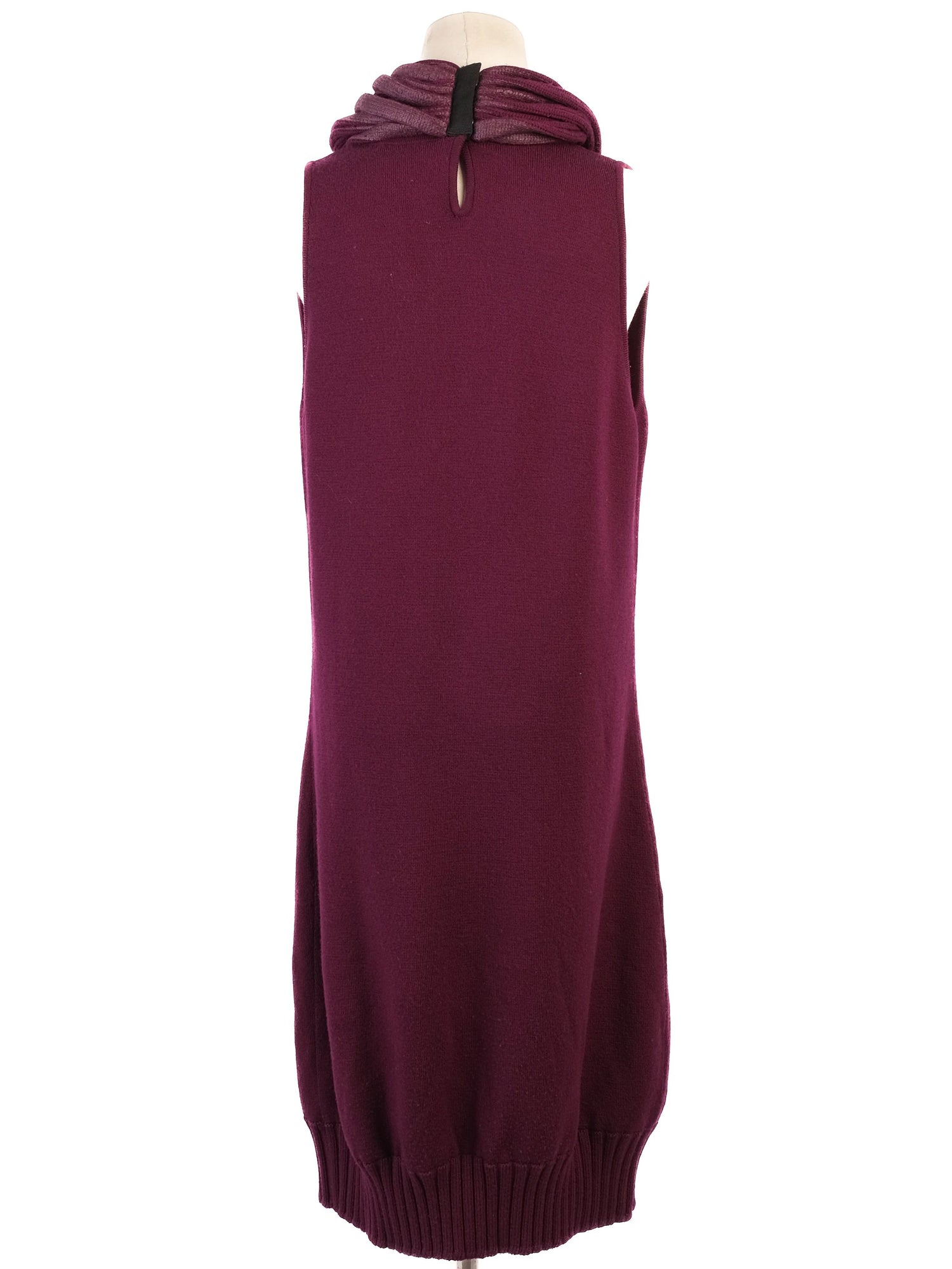 Excellent Iceberg Red Wool Sleeveless Cowl Neck Dress Size XS