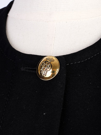 Emilio Pucci Black Viscose Long Sleeve Coat Size N/A