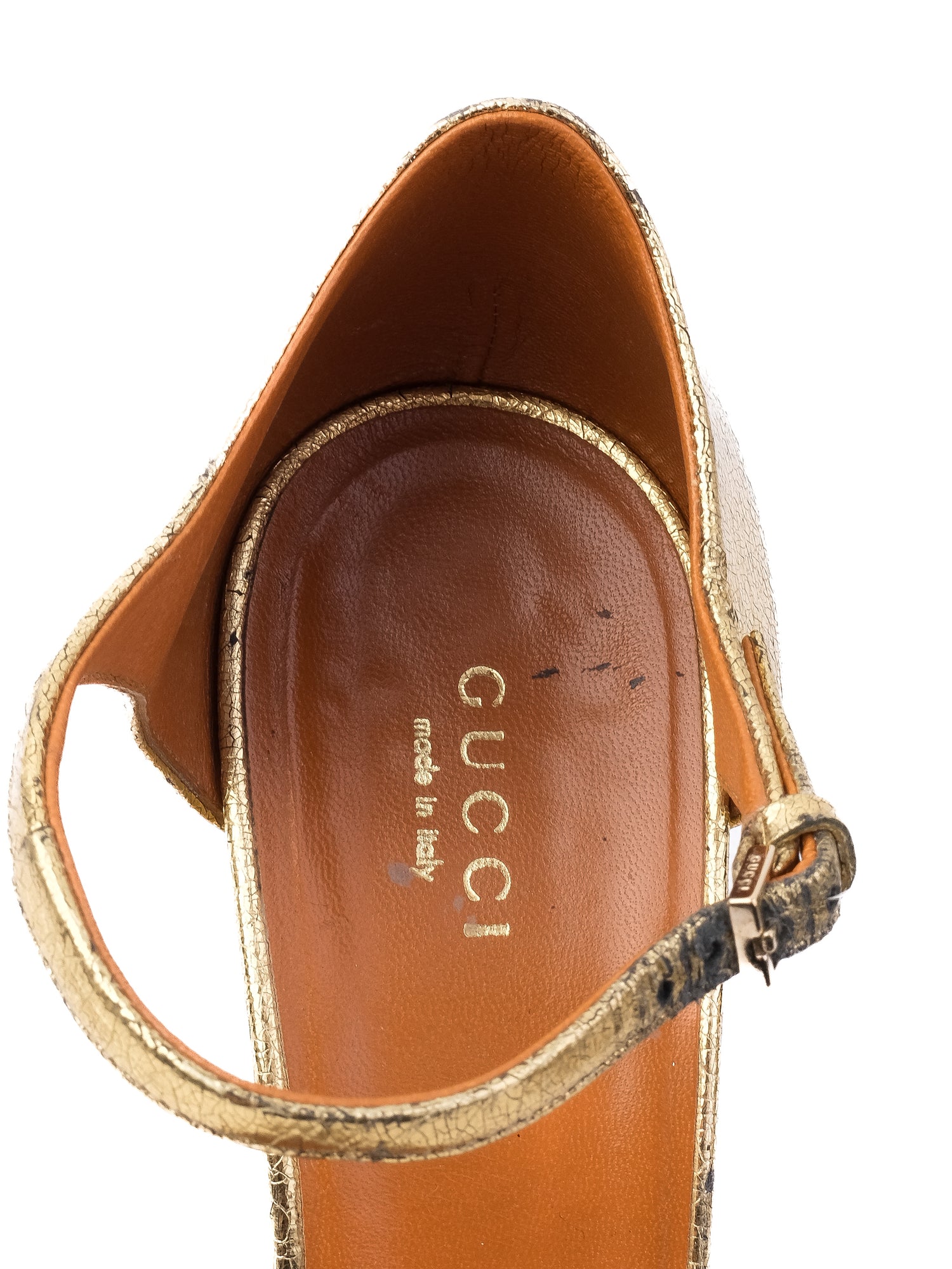 Good Gucci Yellow Leather High-Heeled Shoes Size 38.5