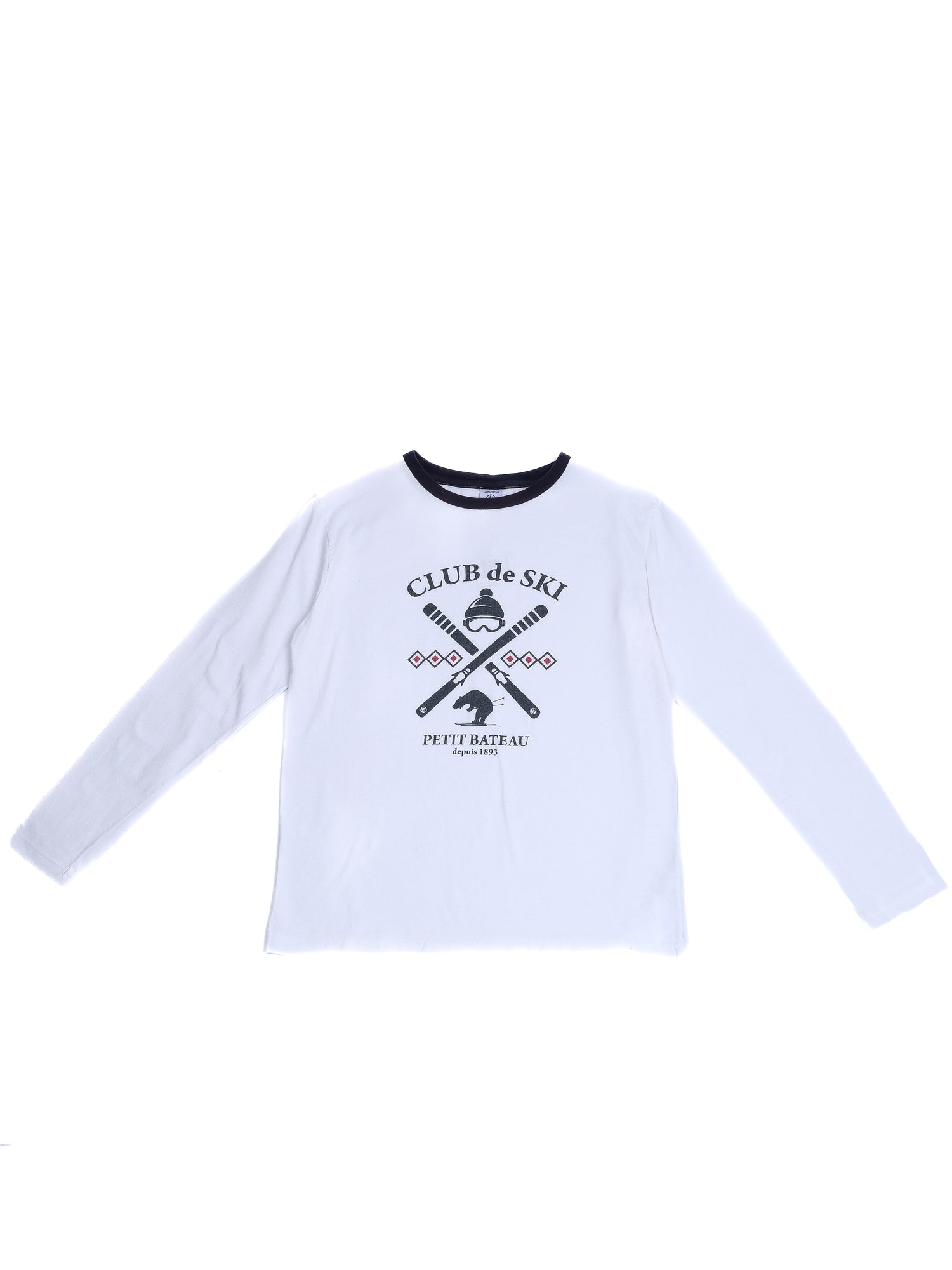 Excellent Petit Bateau White Long Sleeve T-Shirt Size 12 - CLUB de SKI