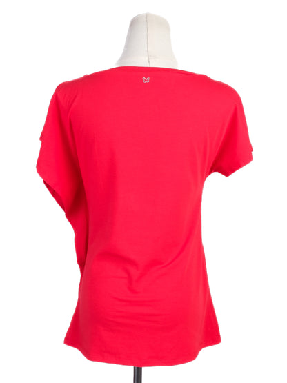 Excellent Weekend MaxMara Red Cotton T-Shirt Size XS for Women