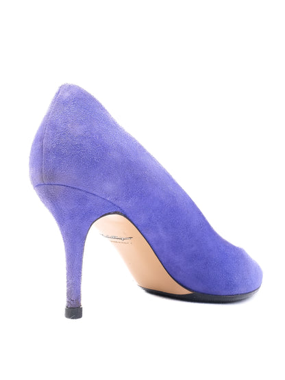 Perfect Salvatore Ferragamo Purple Leather High Heels Size 38.5