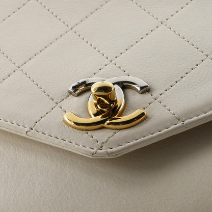 Chanel Two Tone Envelope Flap Bag Quilted Calfskin Medium
