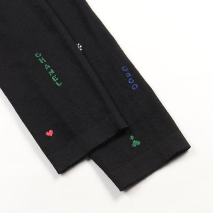 Chanel Black Coco Mark Camellia Leggings Pants Cashmere Silk 21n P 70775k 10260