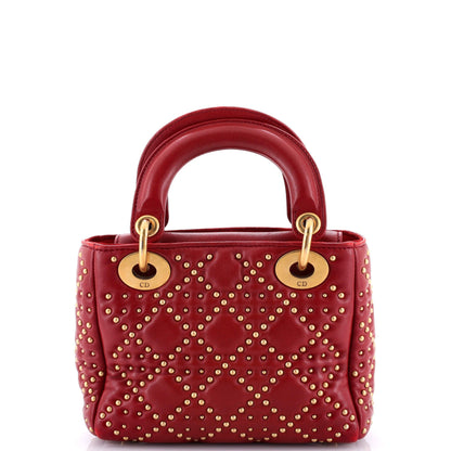 Christian Dior Supple Lady Dior Bag Cannage Studded Lambskin Mini