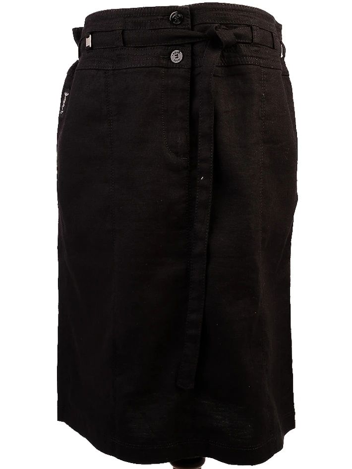 Excellent Armani Jeans Black Viscose Skirt with Belt Size N/A