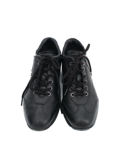 Excellent Prada Black Leather Sneakers Size 36 for Women