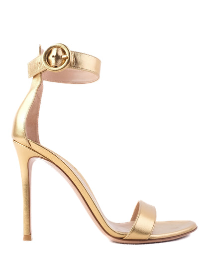 Excellent Gianvito Rossi Yellow Leather High-Heeled Sandals