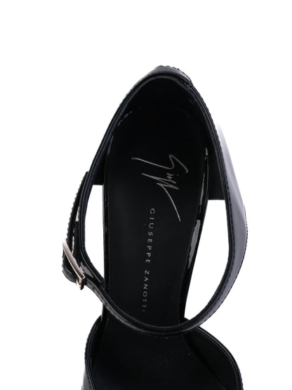 NEW Giuseppe Zanotti Black Leather Platform High Heels Size 35