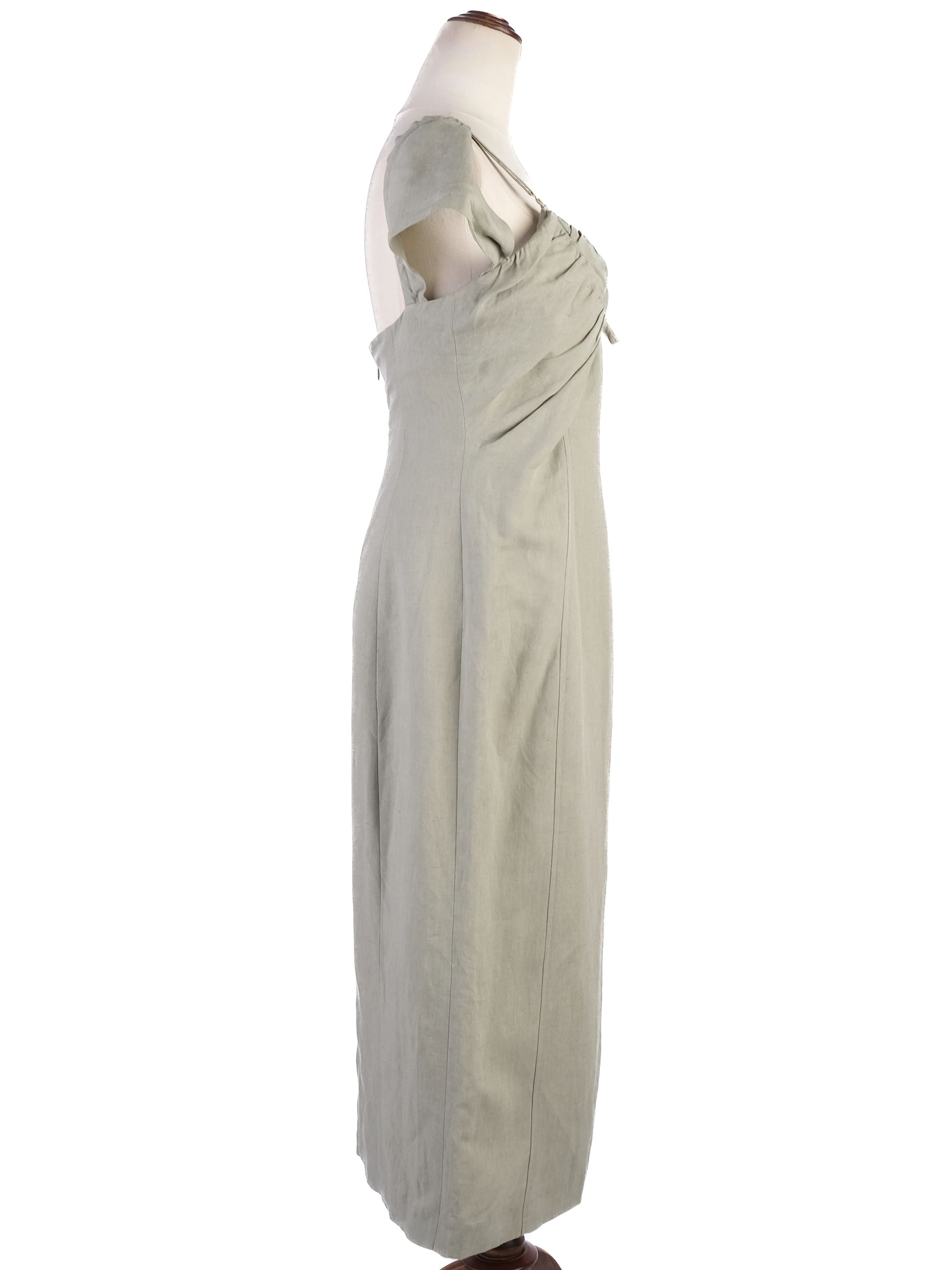 Excellent Jacquemus Green Off-Shoulder Dress Size M Viscose