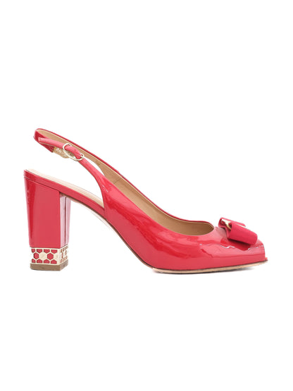 Giovanni Fabiani Red Slingback High-Heeled Shoes Size 40 Excellent