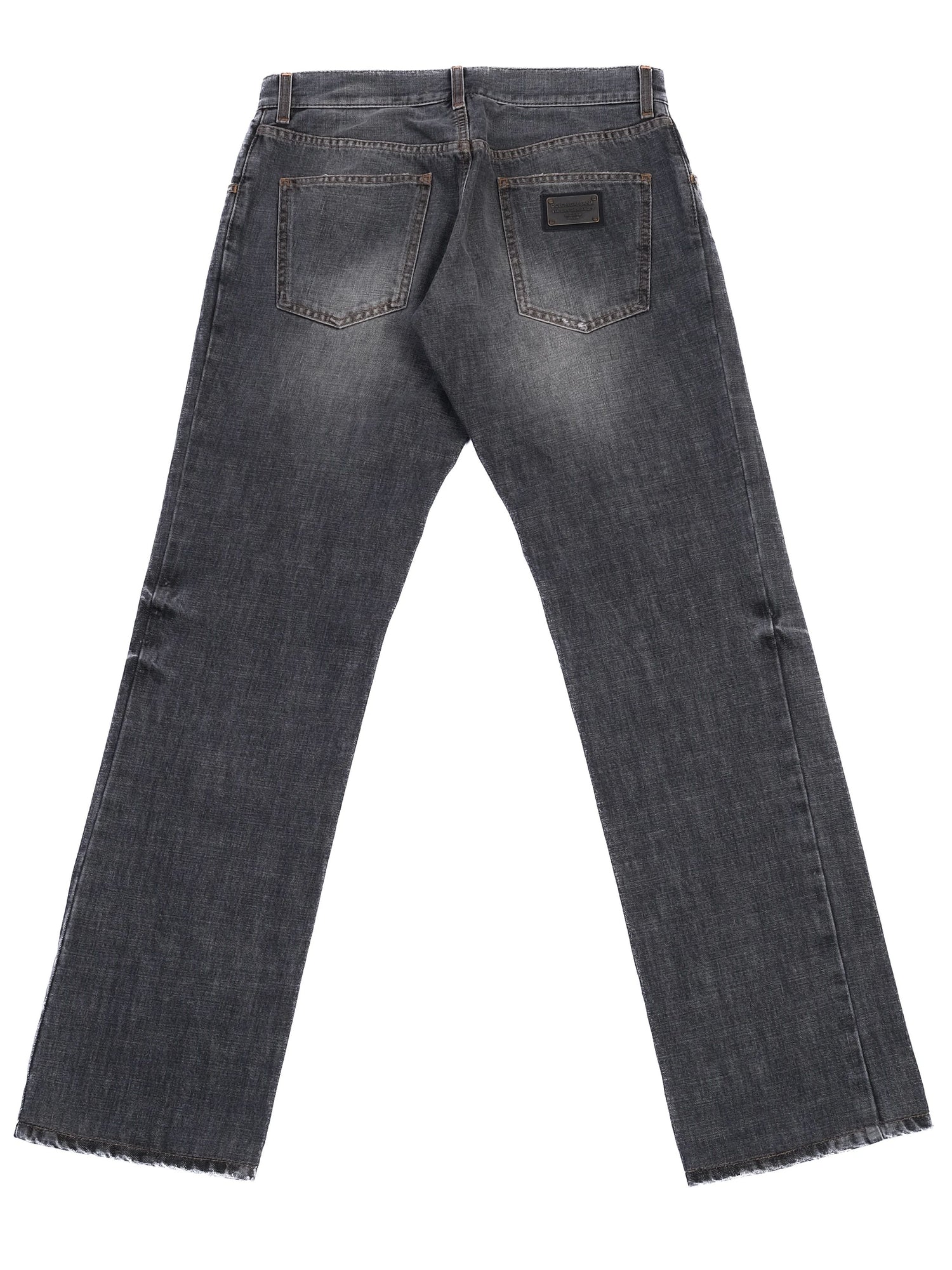 Excellent Dolce Gabbana Dark Gray Distressed Denim Jeans Men