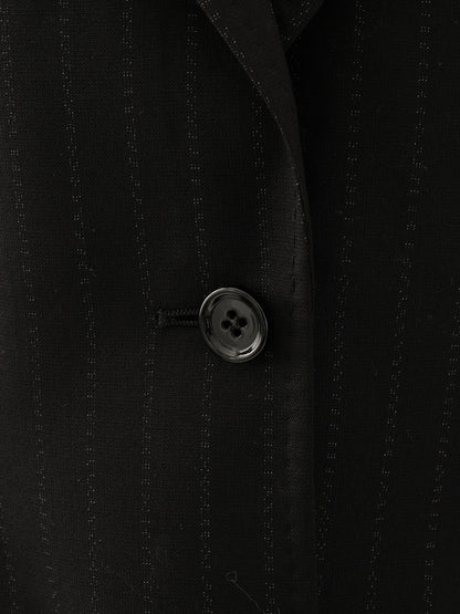 Excellent Dolce Gabbana Black Pinstripe Suit Size L Women Viscose