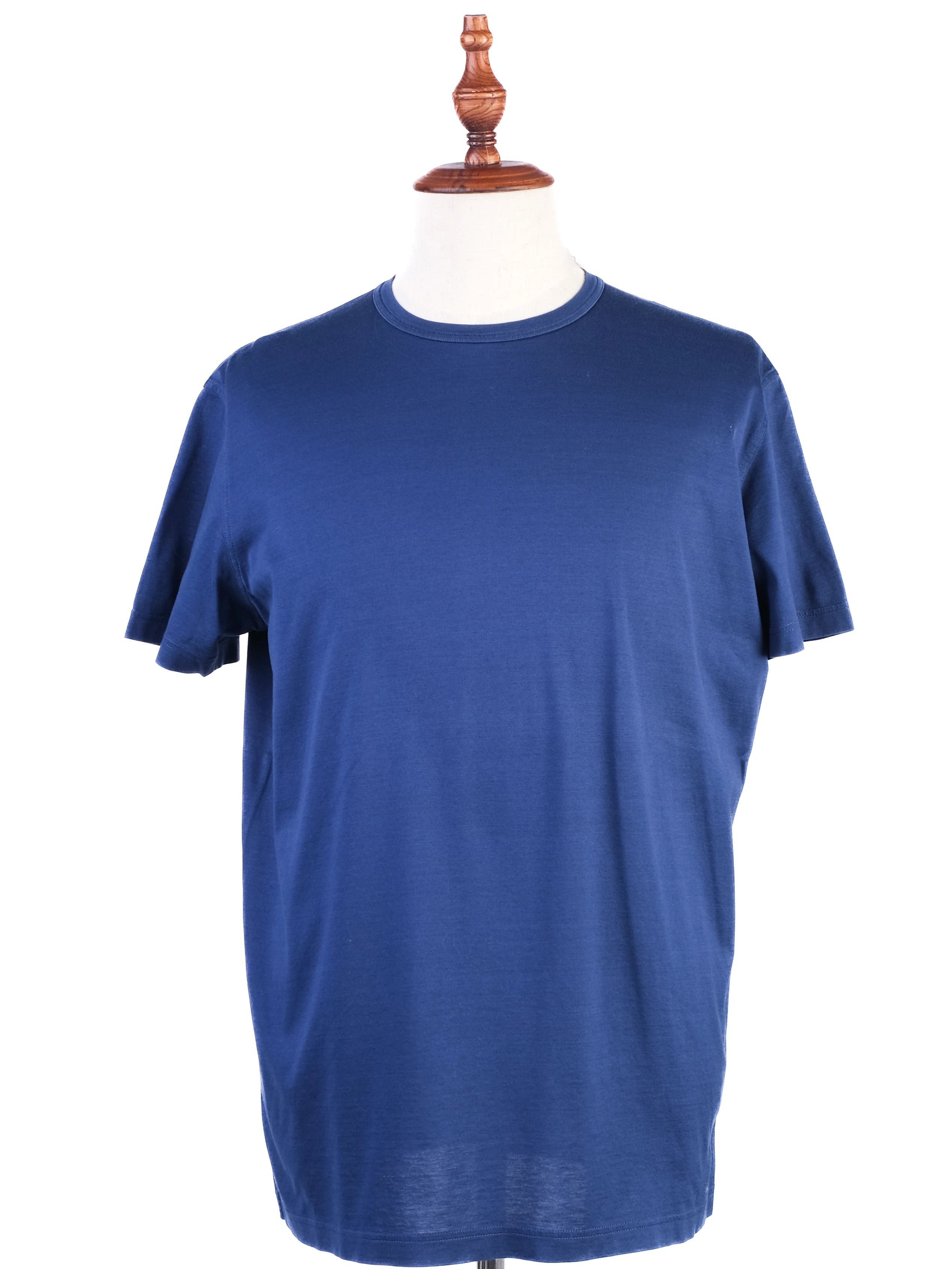 Excellent Gran Sasso Blue Cotton T-Shirt Size XL Men Made in Italy