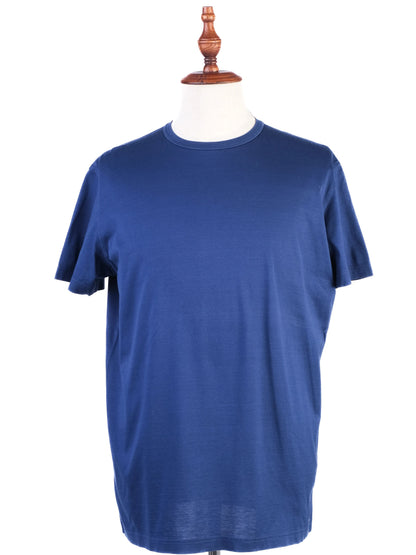 Excellent Gran Sasso Blue Cotton T-Shirt Size XL Men Made in Italy