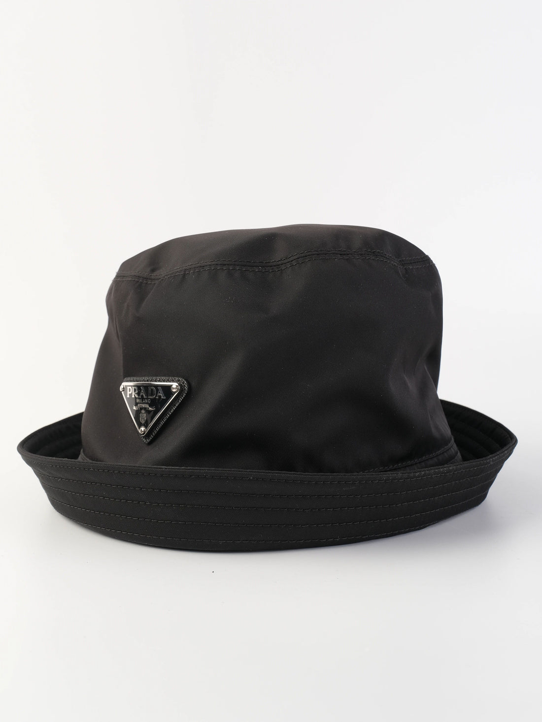 Excellent Prada Black Nylon Bucket Hat Size XL Re-Nylon