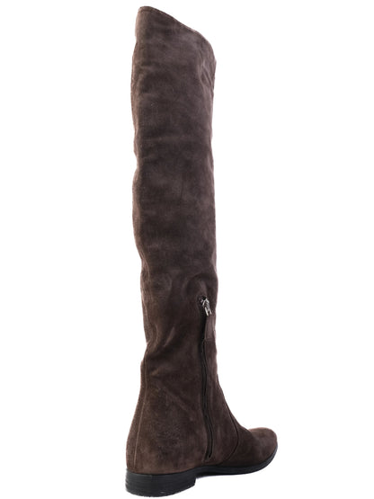 Excellent Prada Gray Leather Knee-High Boots Size 36