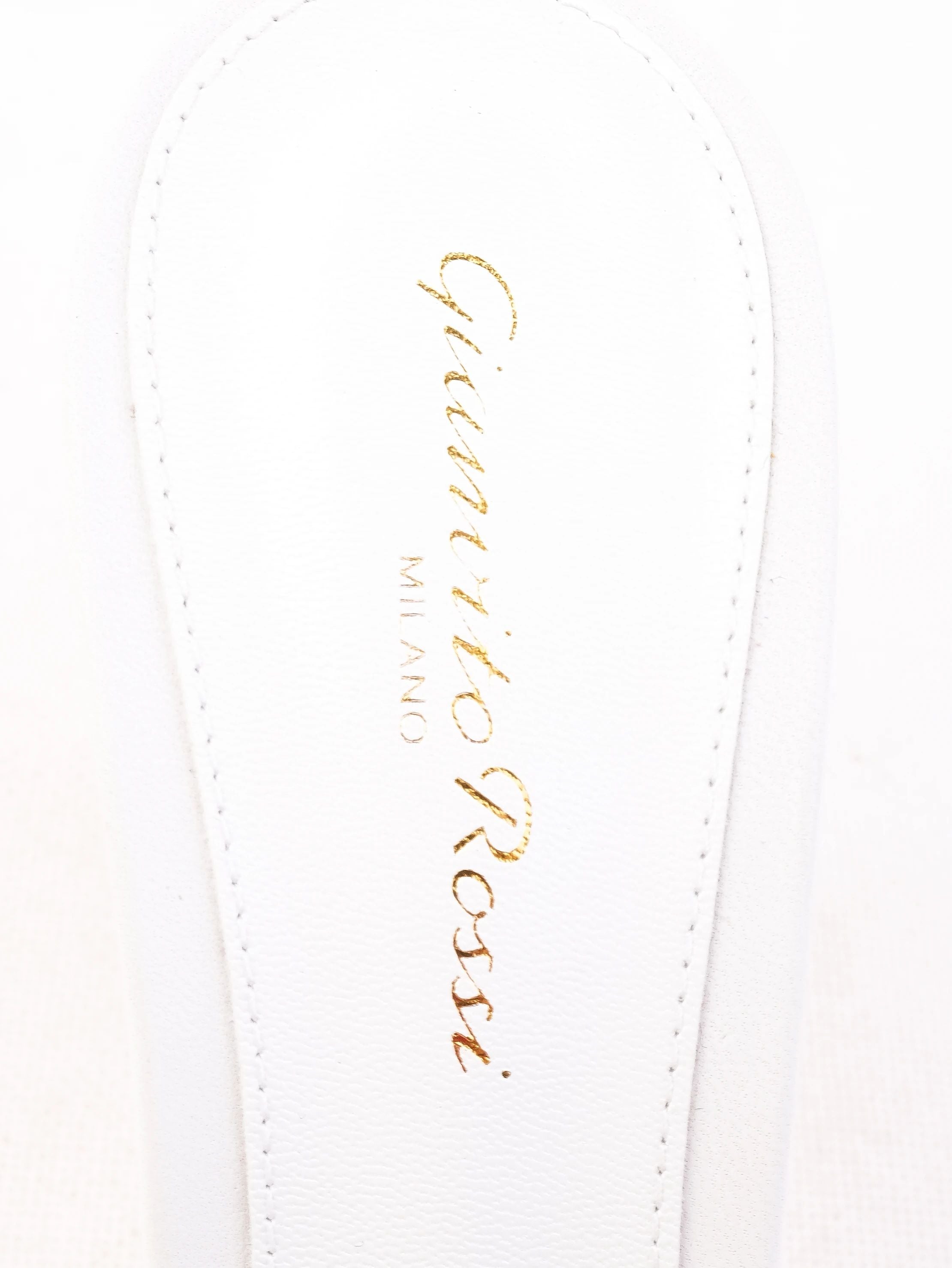 NEW Gianvito Rossi White Leather Stiletto Mules with Metallic Studs Size 38.5