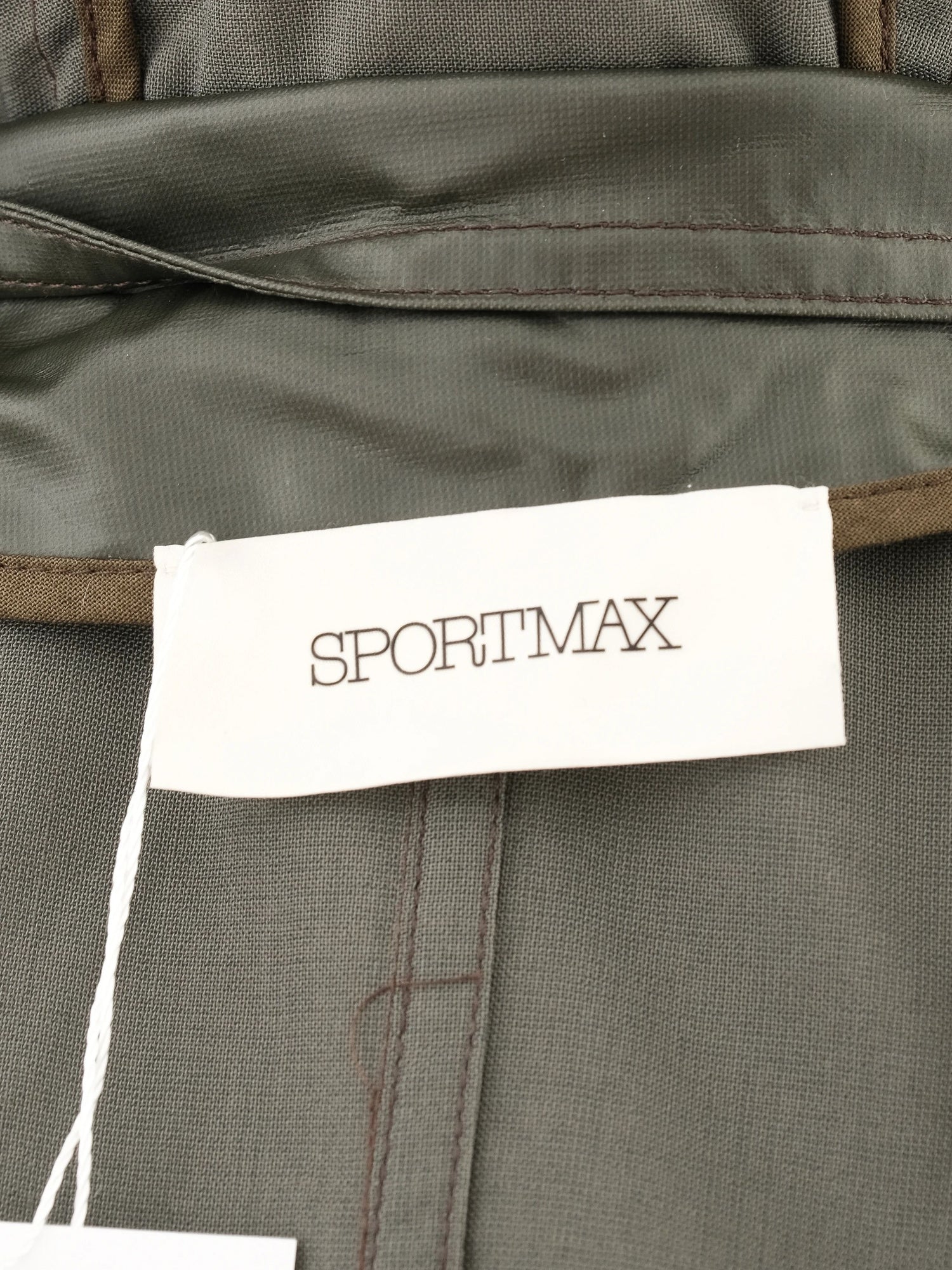 Excellent Sportmax Green Wool Hooded Jacket Size L with Pockets