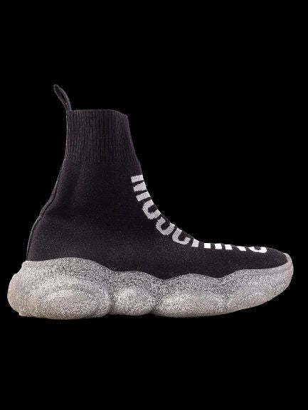 Perfect Moschino Black High-Top Sneakers for Kids Size 34