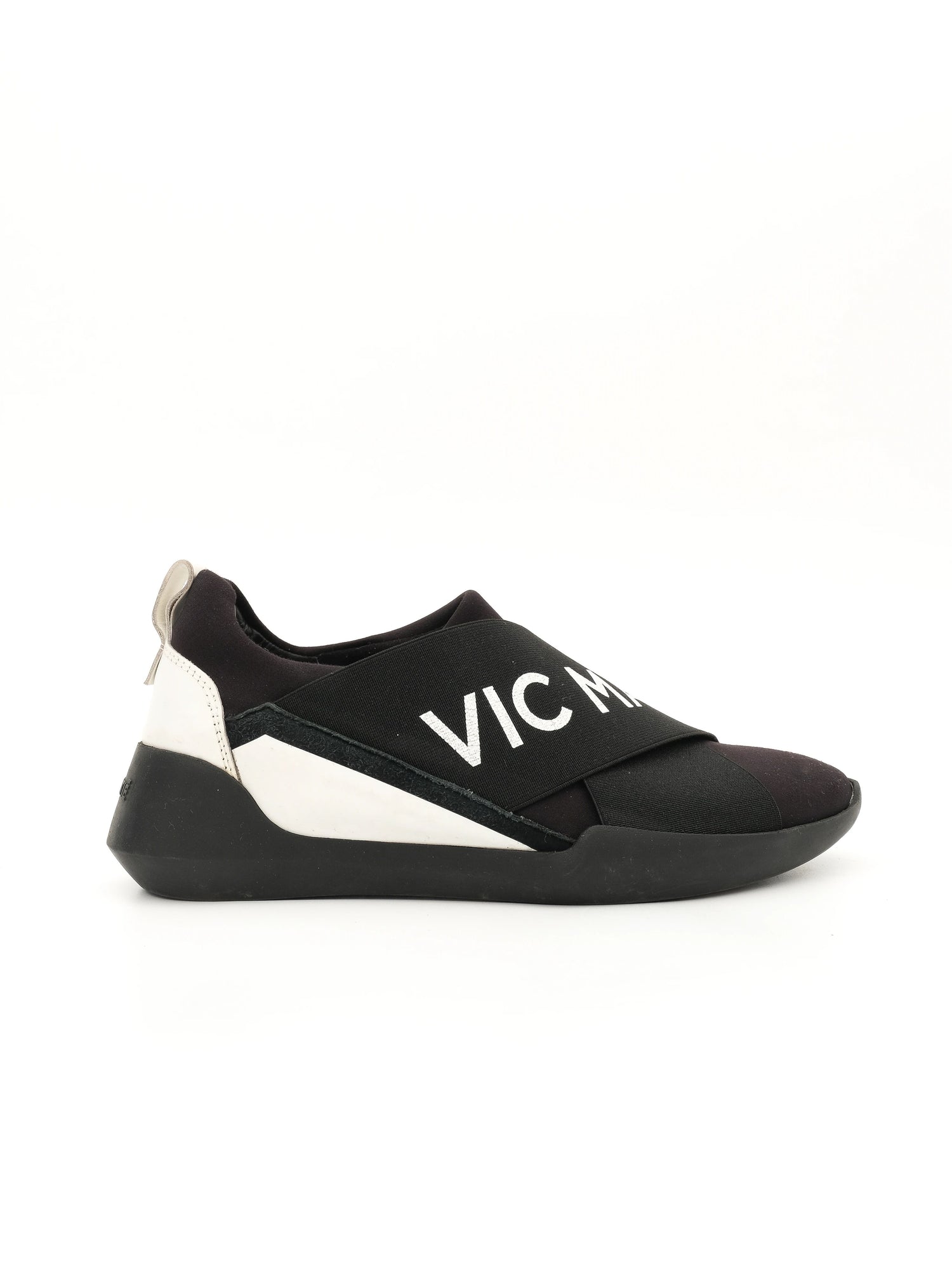 Excellent Vic Matie Black Slip-On Sneakers Size 36 Fabric