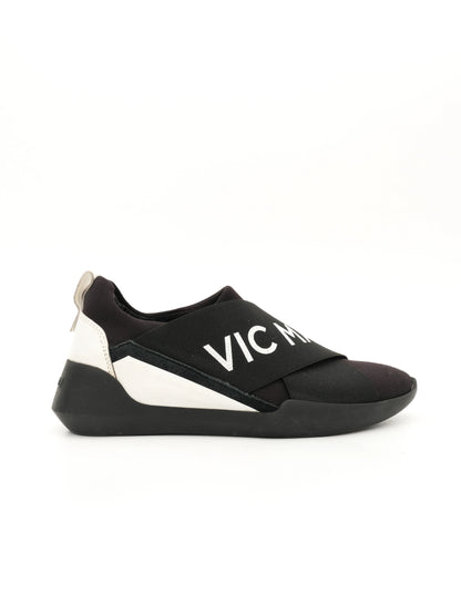 Excellent Vic Matie Black Slip-On Sneakers Size 36 Fabric