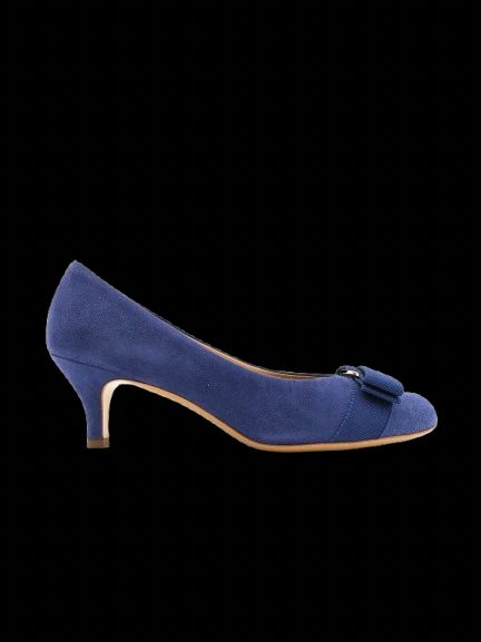 Excellent Salvatore Ferragamo Blue Genuine Suede Women&