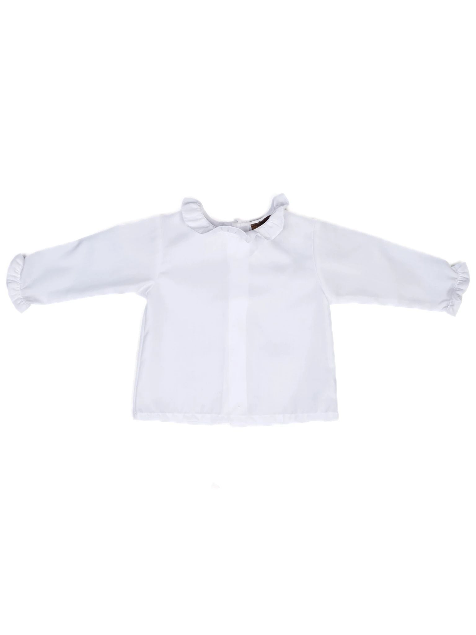 Excellent Fleurisse White Cotton Blouse for Infants Size 1.5