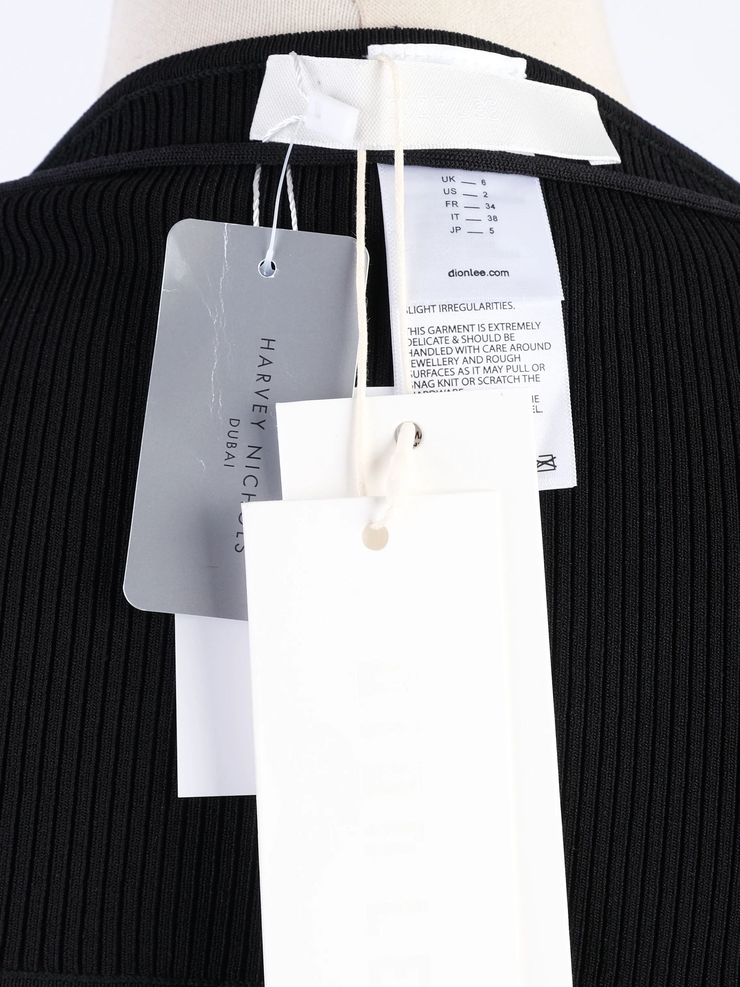 NEW Dion Lee Black Corset-Style Top Size XS Viscose Structured Design