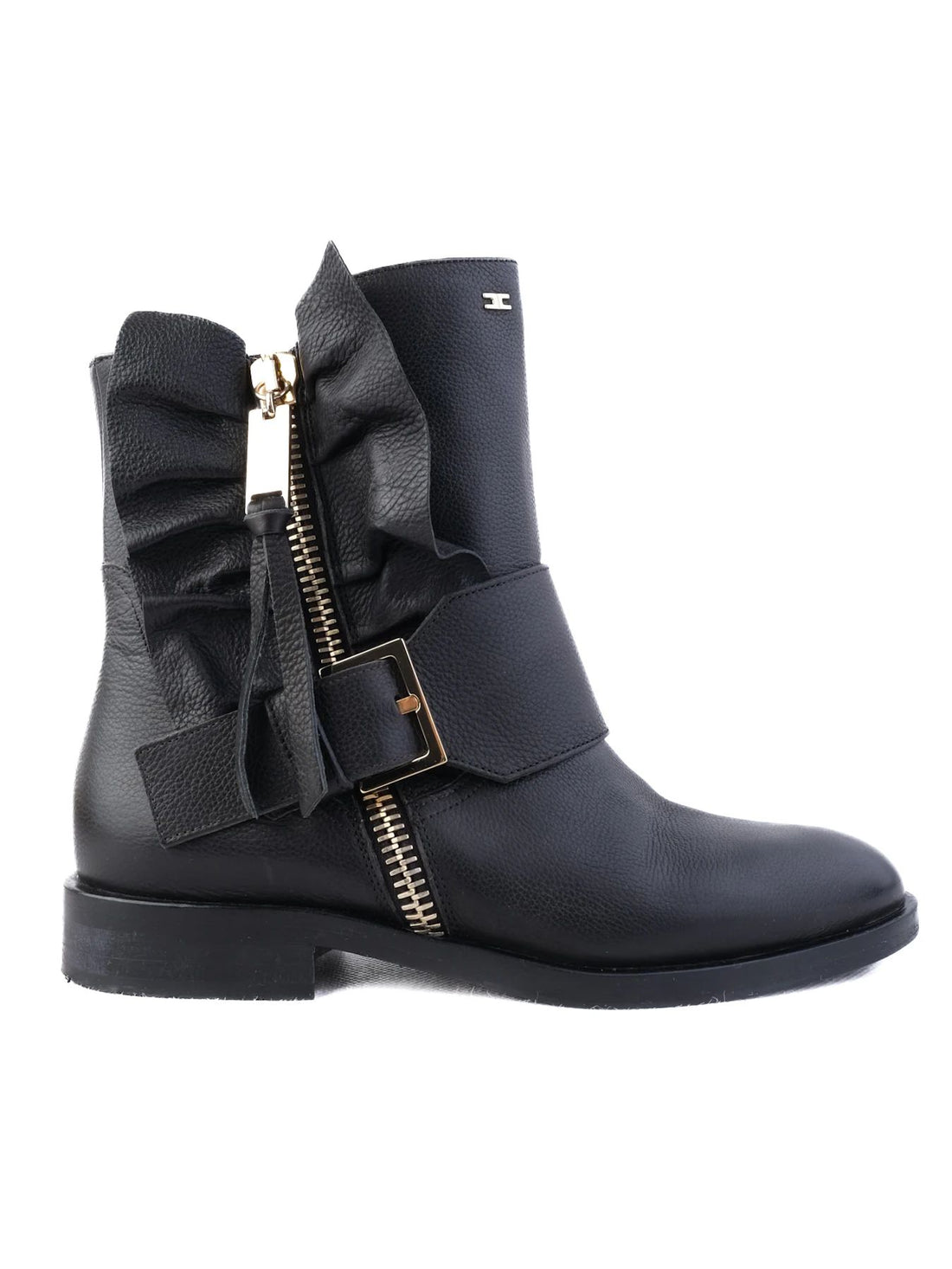Excellent Elisabetta Franchi Black Leather Ankle Boots Size 36