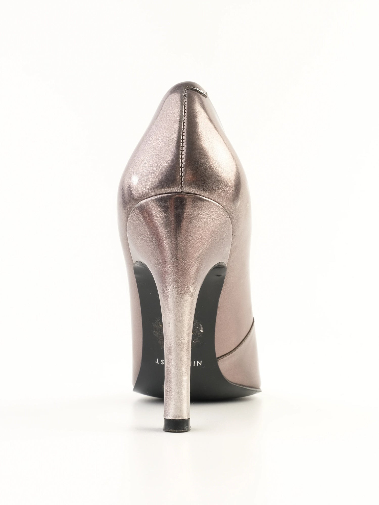 Average Nine West Gray Leather High-Heeled Shoes Size 36