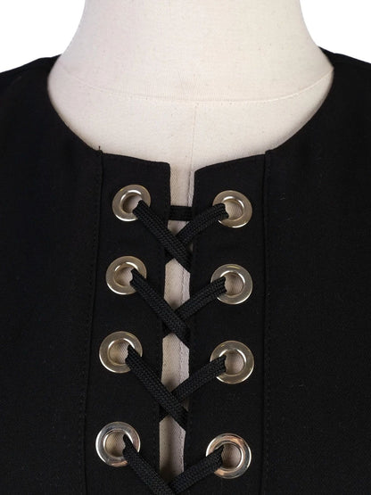 Excellent Elisabetta Franchi Black Sleeveless Dress Size M