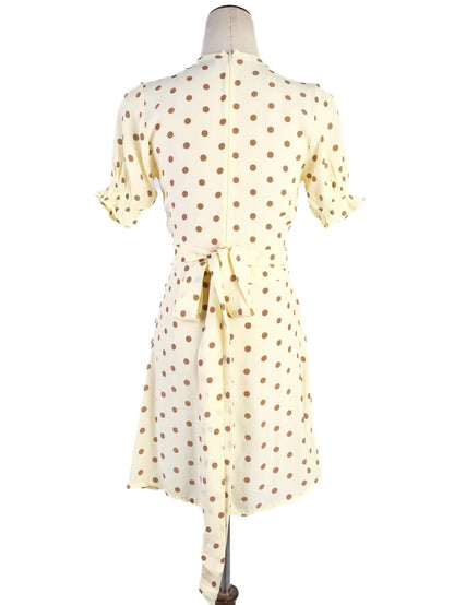 Excellent Faithfull The Brand Yellow V-Neck Polka Dot Dress