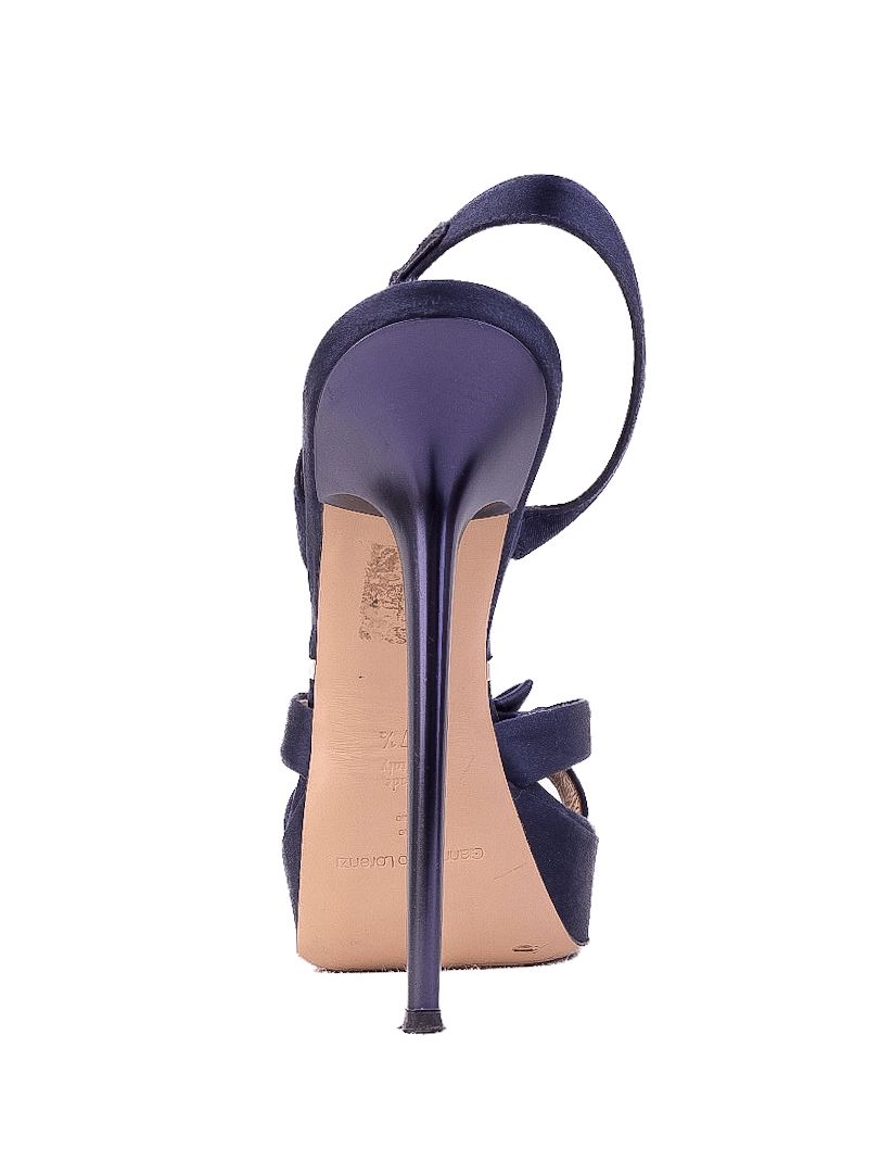 Excellent Gianmarco Lorenzi Blue High-Heeled Sandals Size 37.5