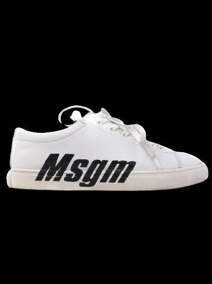 Excellent MSGM White Leather Sneakers Size 36.5