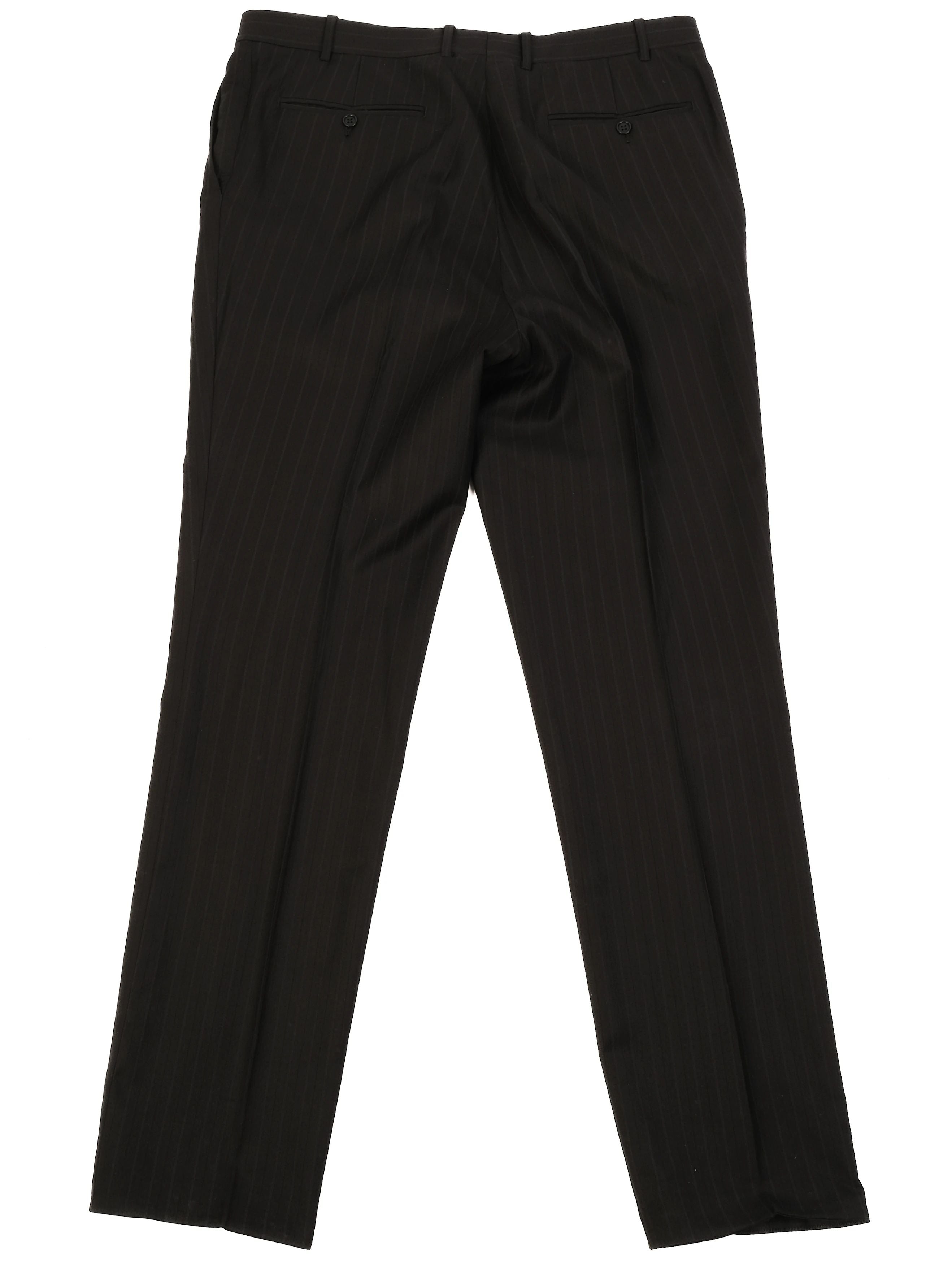 Excellent Canali Black Wool Pinstripe Suit Jacket Size XL