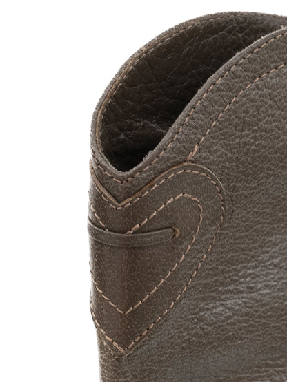 Excellent Giorgio Armani Gray Leather Knee-High Stiletto Boots Size 38.5