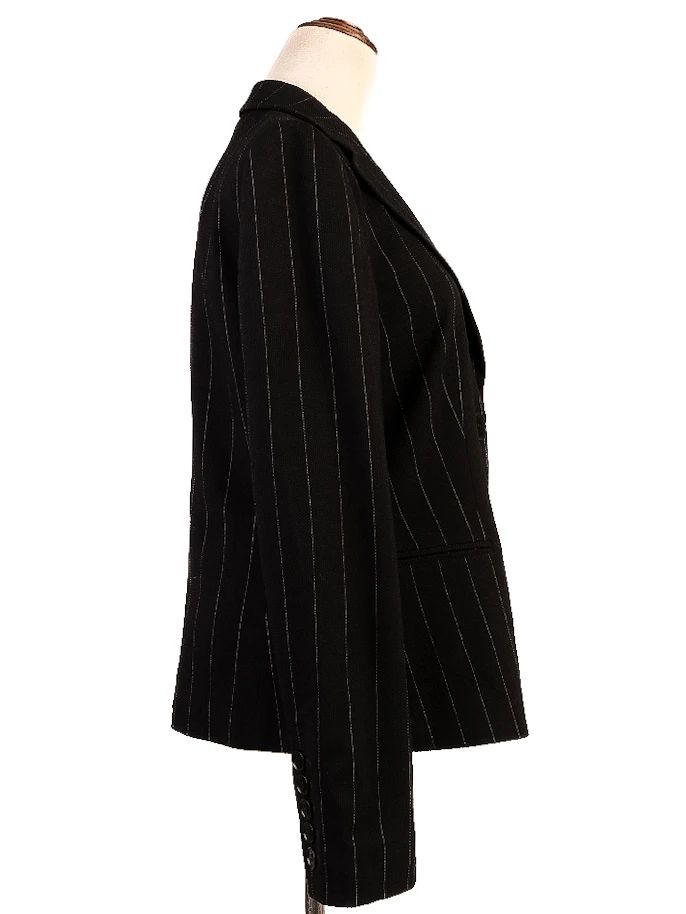 Excellent Emporio Armani Black Wool Pinstripe Blazer Women&