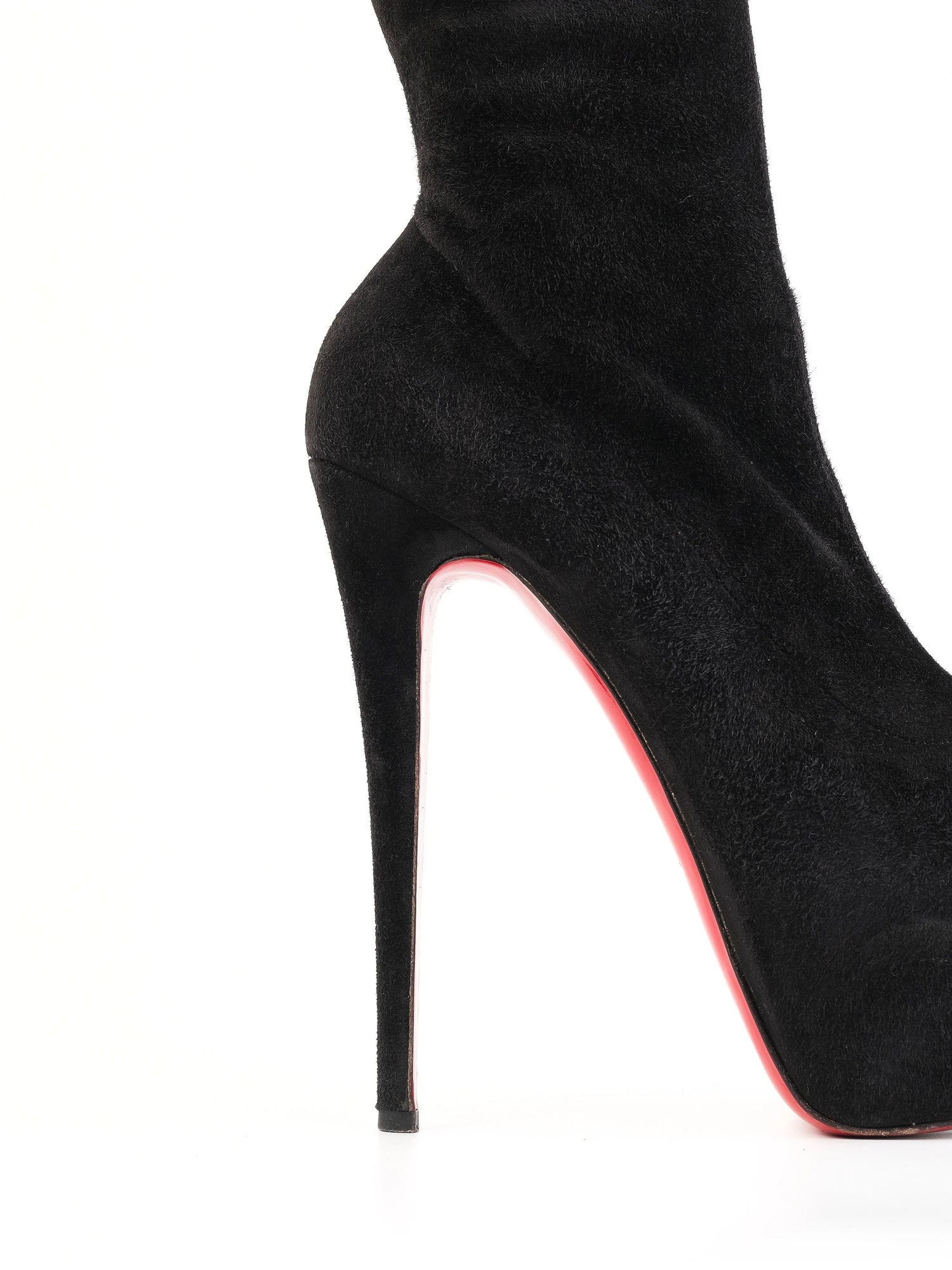 Christian Louboutin Black Leather Over-the-Knee High Heels Size 39