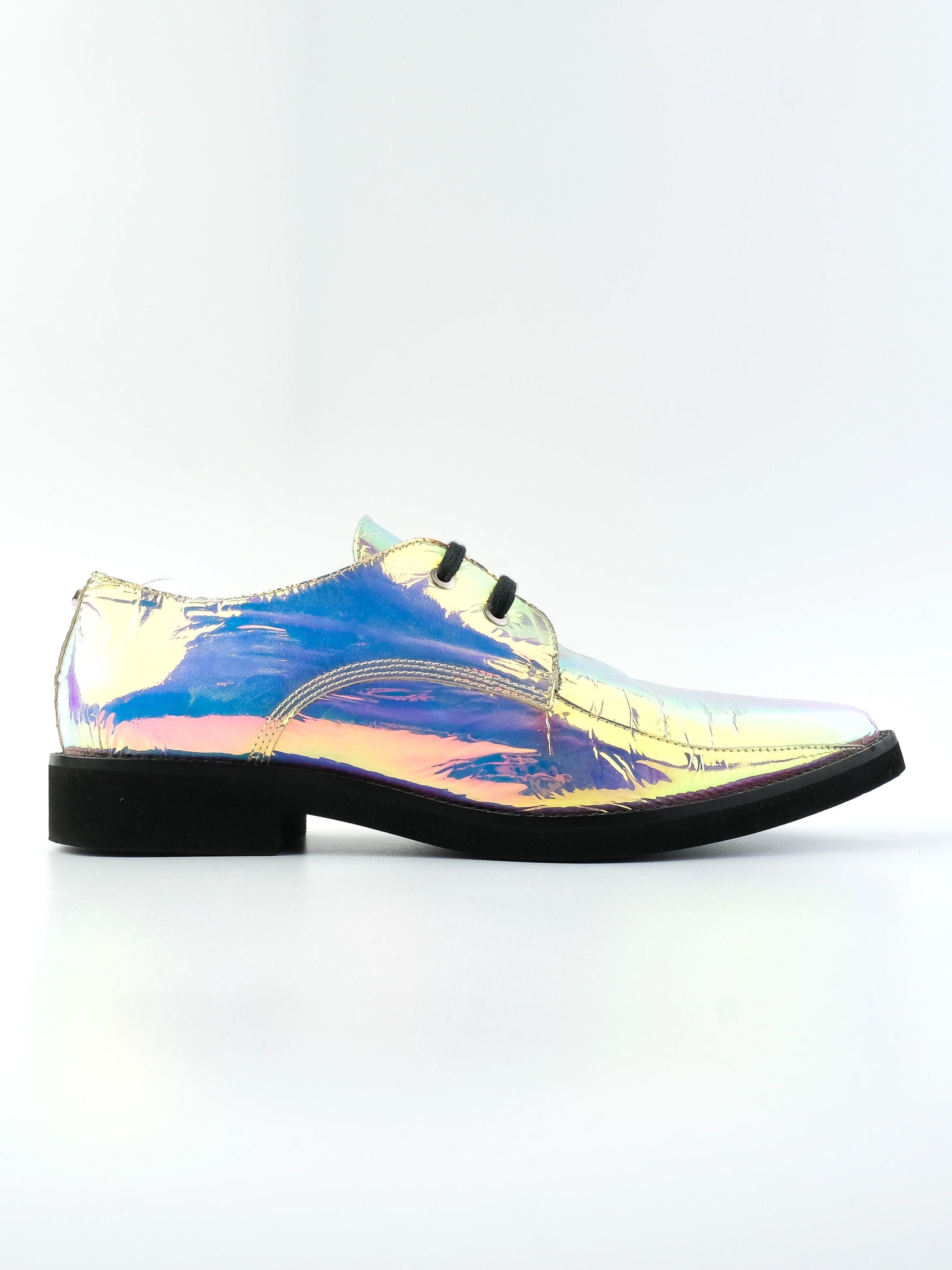 Excellent Alexander McQueen Iridescent Leather Dress Shoes Size 39