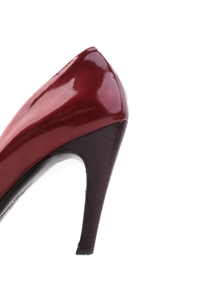 Excellent Salvatore Ferragamo Red Leather High-Heeled Pumps Size 38.5