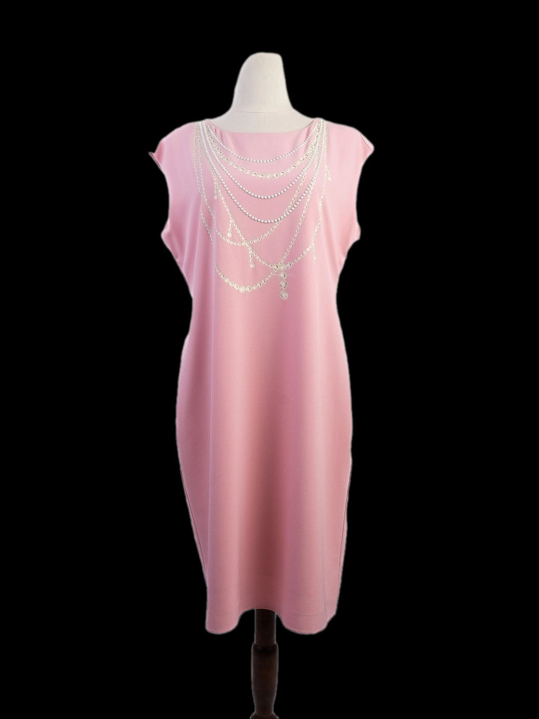 Excellent Moschino Pink Sleeveless Dress with Decorative Chains Size L