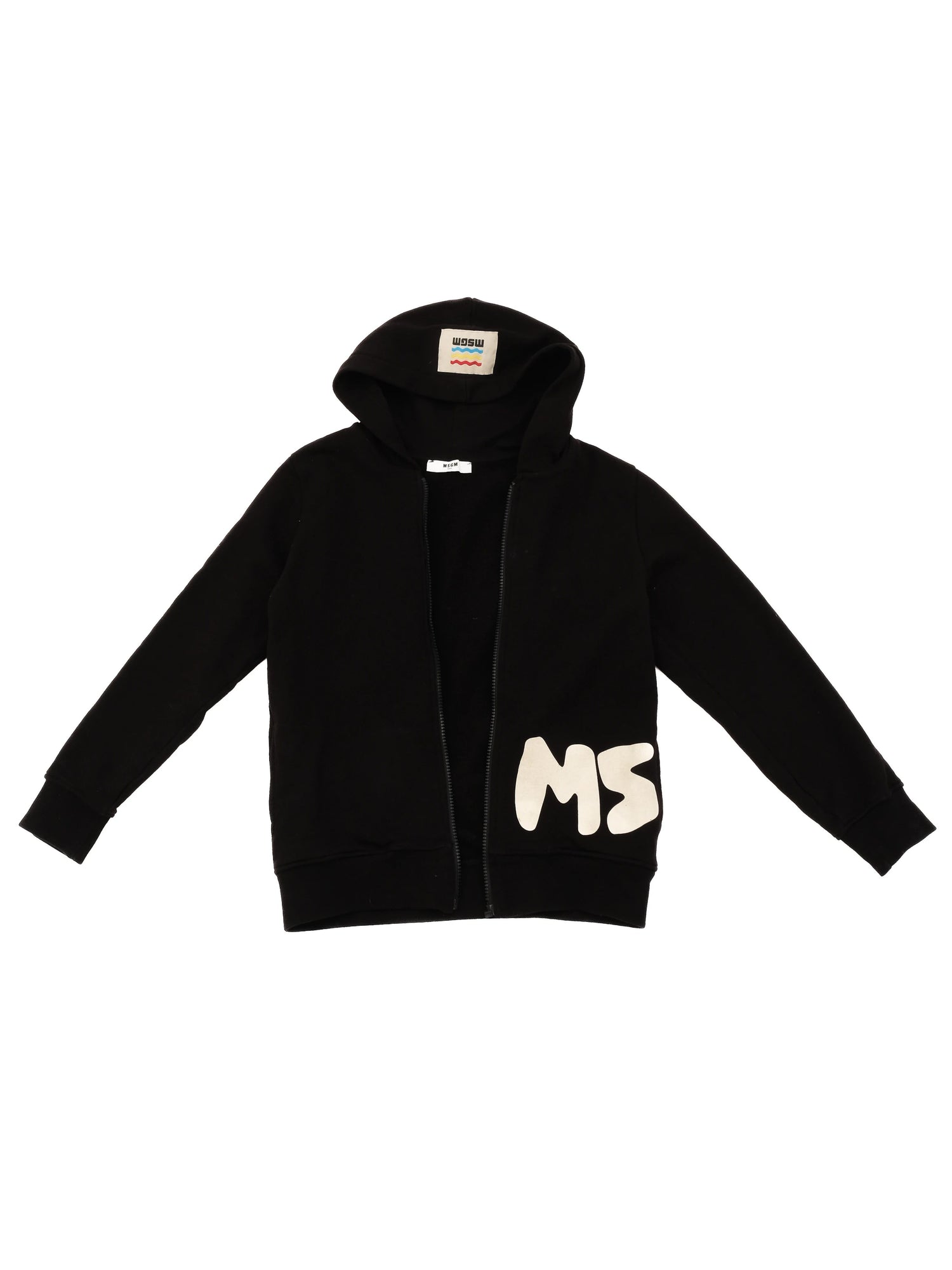 MSGM Black Cotton Hoodie Size 10 for Kids Excellent Condition