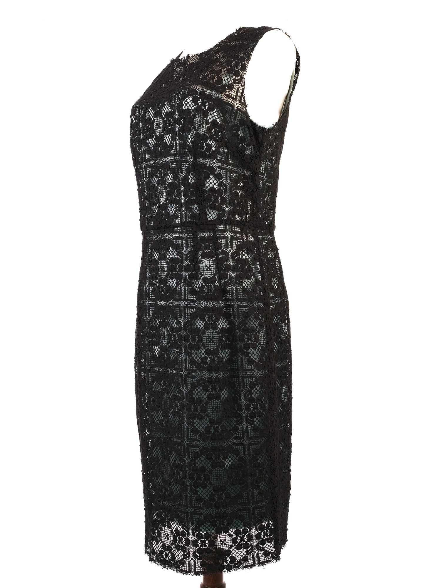 EXCELLENT Dolce Gabbana Black Lace Dress Size XL Floral Pattern